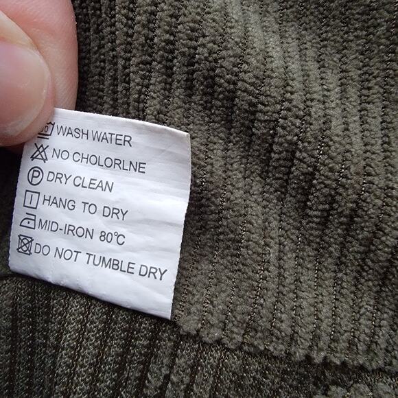 Hengsheng Jeans Corduroy‎ Pullover Olive Green Tan Elbow Patch Long Sleeve XXXL - Picture 8 of 9